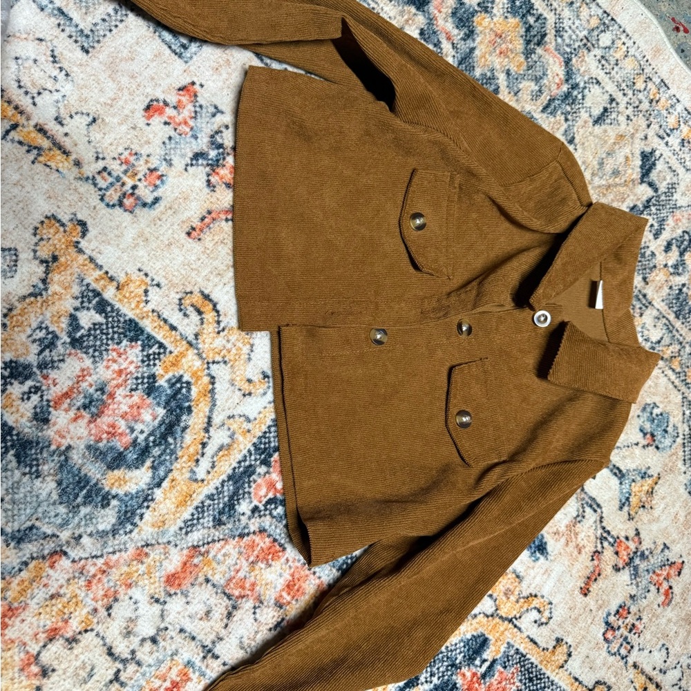 Brown Corduroy Cropped Jacket